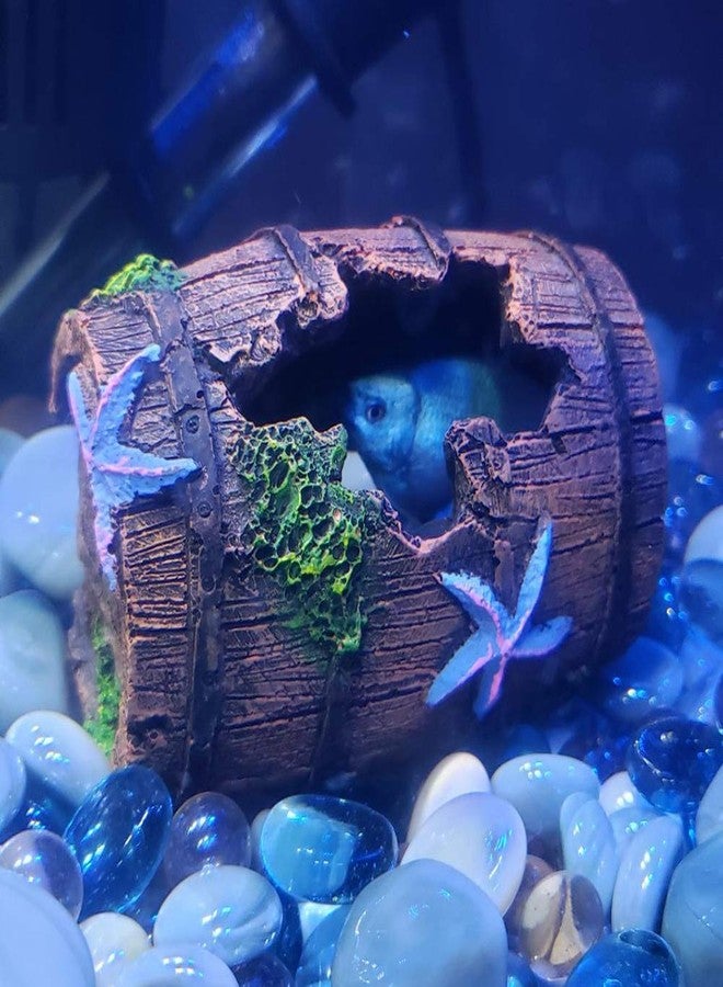 SLOCME Aquarium Broken Barrel Decorations - Betta Cave Hideout Wood Trunk Log for Fish Tank - Image 4